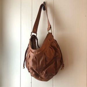 *90s Y2K *On trend Half Moon Slouch Unisex Brown Zip Enclosure Shoulder Bag